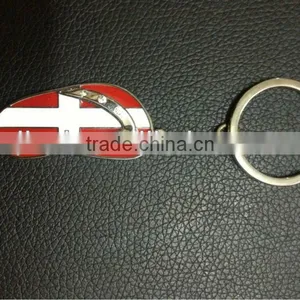New Design Danmark Flag Metal Slipper Souvenir Keychain Gift thumbnail-1
