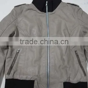 Short Body Women Leather Jacket in Lambskin thumbnail-4
