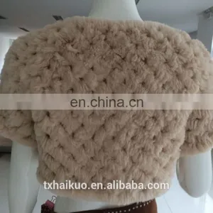 Girls Knitted Rabbit Fur Shawl thumbnail-1
