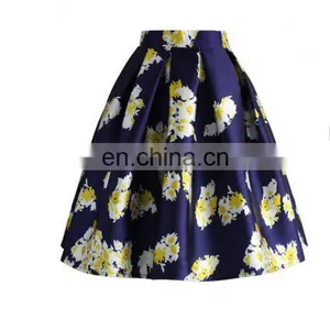 Hot Sale Satin Floral A-line Women Skirt thumbnail-4
