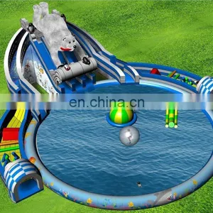 Best Quality Commercial Grade Giant New Design Polar Bear Inflatable Water Slide for Sale thumbnail-1
