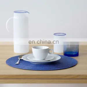 Black Plain Round Plastic Placemat ROUND PLASTIC PLACEMAT thumbnail-2