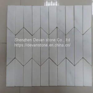 White Marble Brick Mosaic Tile Backsplash Mosaic thumbnail-5