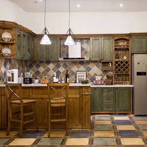 Black Shaker Style Ready Made Solid Wood Kitchen Cabinets With Sink in Lahore thumbnail-1