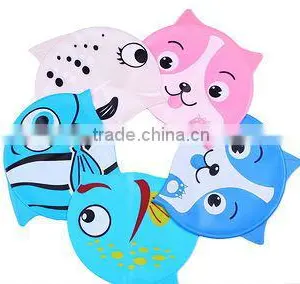 2013 Eco-friendly Red Shark Cartoon Silicone Swim Cap thumbnail-1