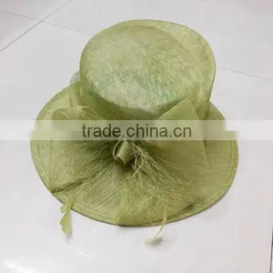 Hot Sale Green Sinamay Fabric Kentucky Derby/Races Hat For Women thumbnail-3