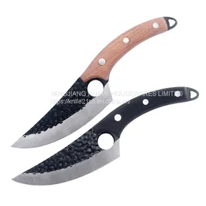 Butcher Knife Black Forged Boning Knives With Sheath Japanese Fillet Meat Cleaver Knives Full Tang Japan Knives Chef Knife for Kitchen, Camping, BBQ thumbnail-5