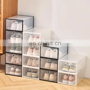 Plastic Front Shoe Case Transparent Sneaker Box Clear Custom Shoe Box Storage With Drawer Jordan Shoe Container thumbnail-3