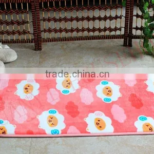 Floral Design Printed Bath Mats Coral Fleece Heated Bath Mat thumbnail-1