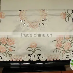 Full Heat Transfer Emroidery Lovey Wedding Table Cloth Country Style Tablecloth Machine Embroidered Tablecloth thumbnail-6