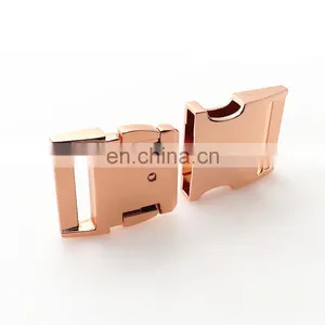 Rose Gold Metal Zinc Alloy Buckle Dog Collar Quick Side Release Buckle For Dog Accessories thumbnail-3