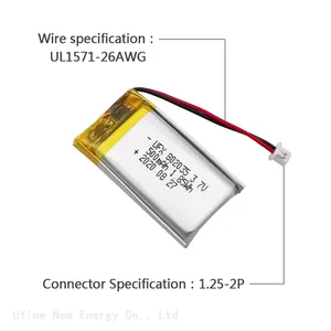 Chinese Lithium-ion Cell Manufacturer Wholesale Gamepad Battery UFX802035 500mAh 3.7V thumbnail-3