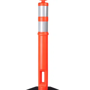Loop Top Delineator Posts Orange PE Delineator Cones With 12 lb Rubber Base Easy Grip for Traffic Management thumbnail-3