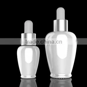 10ml 30ml Painting White Glass Bottle With Matte Silver Dropper thumbnail-1