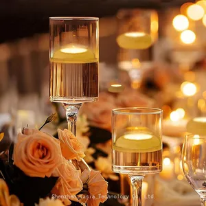 Flameless Water LED Floating Waterproof Plastic Candles Tea Light Light up Romantic Flickering Votive Tealight for Bathroom thumbnail-2