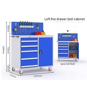 Hengna Professional Industrial Tool Cart With Tool Box – Rolling Tool Trolley for Technicians thumbnail-5
