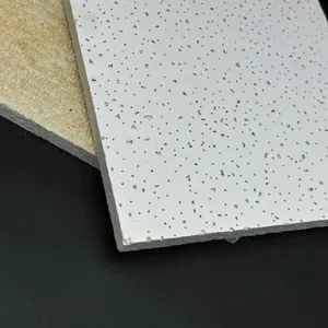 Mineral Wool Ceiling Board 595x595mm RH90 Moisture Proof Fire Proof Ceiling Tile for Hospital thumbnail-1