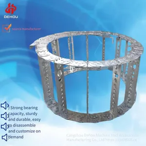 Mechanical Metal Steel Tank Chain, Bridge-type Fully Enclosed Cable Protection Threading Steel-aluminum Drag Chain thumbnail-1