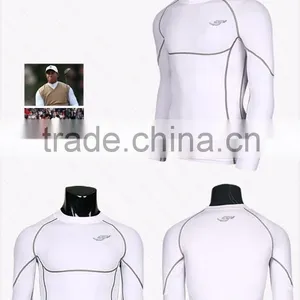 (OEM/ODM Factory)men Compression Tights Base Layer Running Fitness Gym Cycling Soccer Football Hocky t Shirts Lycra Men's Sport thumbnail-2
