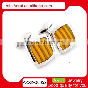 Novelty Jewelry Boxes Men's Ties Yellow Designed Yellow Cufflinks thumbnail-1