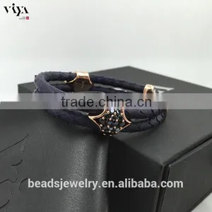2016 New Arrival Luxury Silver Plated Exotic Genuine Stingray Man Skull Bracelet For Man thumbnail-5