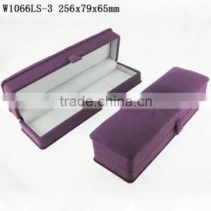 W1066LS Classic Suede Luxury Gift Wood Jewelry Box for Bracelet Chain thumbnail-5