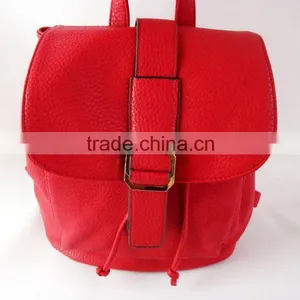 2015 Fashion Hot Selling PU Leather Backpack Popular Red Leather Backpack thumbnail-2