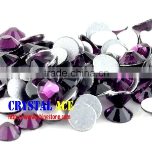 Lower Price Non Hotfix Crystal Strass Rhinestone, Amethyst Color Non Hot-fix Rhinestone Crystal Strass With Flat Back for Dress thumbnail-1