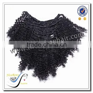 Wholesale Clip in Hair Extension Deep Wave Virgin Indian Hair Clip in Hair Extensions for Black Women thumbnail-1