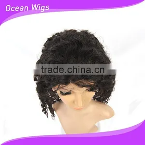 Human Hair Front Lace Wig, Deep Wave,18", Natural Color thumbnail-4