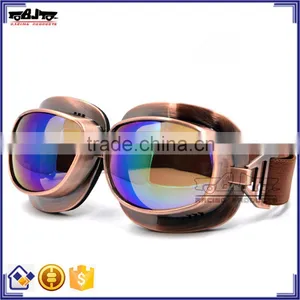 BJ-GT-013 Frame Copper Frame Racing UV Lens Goggles Racing Goggles Glasses Motorcycle Googles for Harley thumbnail-3