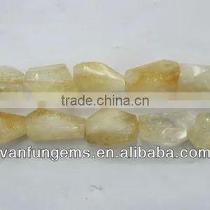 Citrine Faceted Tumble Stone thumbnail-1