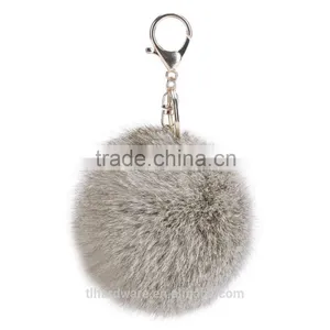 Good Quality 12cm Raccoon Fur Pom Pom Fur Pompom Hat Raccoon Fur Ball Keychain thumbnail-6