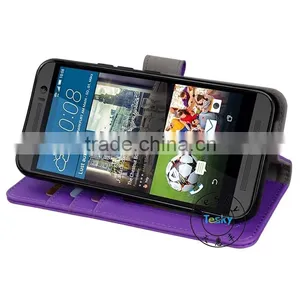 Wallet Style Leather Case for Htc One M9, Case Cover Skin for Htc m9 thumbnail-3