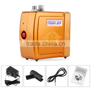 Yellow HS08 Mini Portable Airbrush Compressor Set With UK Adapter for Hobby Cosmetics Nail Tattoo Makeup Body Paint AS-33 thumbnail-5