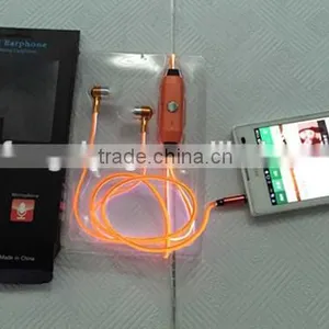In-ear High Quality Custom Fashion el Light Earphone Wholesale Sports Cool Flash el Wire Earphones thumbnail-2