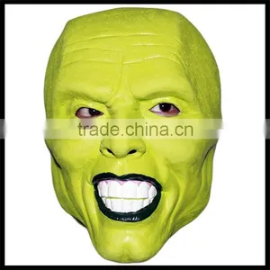 Creepy Green Mask Latex Mask for Costume Party Full Head Latex Rubber Masquerade Mask thumbnail-1