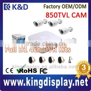 New Home Security Surveillance Cctv H.264 Network Digital 4ch Full d1 Dvr Kit With 850tvl Mini Outdoor ir Bullet Cctv Camera thumbnail-1