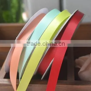 High Quality Double Faced Style Solid Color Wedding Decoration Satin Ribbon thumbnail-1