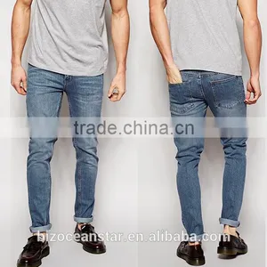 Jeans Manufacturers China, Tight Skinny Fit In Dark Clean Wash Jeans Men thumbnail-1