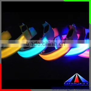 Rechargeable LED Pet Dog Collar, USB Rechargeable Pet Collar Leash, 6 LED Polyester Fibre Webbing Dog Collars thumbnail-4