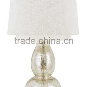 30''H GLASS+METAL TABLE LAMP,FABRIC SHADE D14'''*D16''*SH11'' thumbnail-1