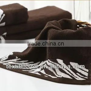 Antibacterial Leopard Grain Jacquard Bamboo Fiber Towel Bath Towel Quality Choice thumbnail-1