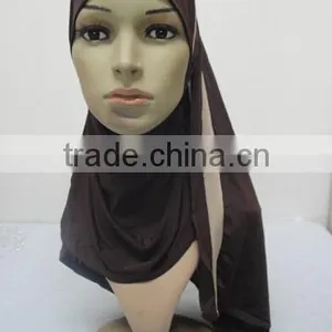 H301 Latest One Piece Instant Hijab With Shawl,muslim Scarf thumbnail-4