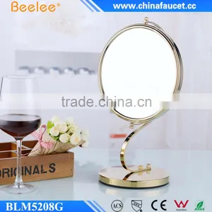 S Shape Frame 8'' Decktop Golden Decorative Makeup Mirror thumbnail-4