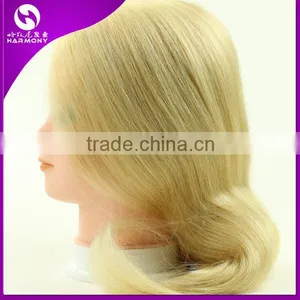 2015 Cheap Cosmetology Salon Human Hair Training Head for Hairdressers/100% Human Hair Training Doll Head Practice Head Quality Choice thumbnail-2