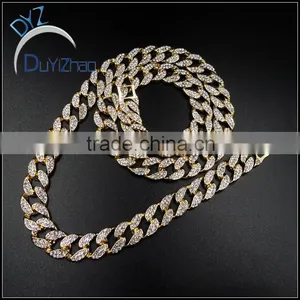 Hip Hop Gold Cuban Chains, Diamond Men's Cuban Chain Necklace Quality Choice thumbnail-3