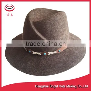 M Fashion Large Brim Mix Color Felt Ladies Hat thumbnail-1
