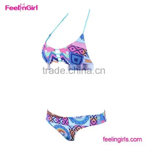 Drop Ship Young Teen Thin Tie Halter Swimwear Elastic thumbnail-3