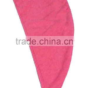 Sinland Microfiber Ultra Absorbent Twist Hair Turban Dry Cap Bath Head Wrap Hair Wrap Cap 9.8inch x 25.6inch Dark Pink thumbnail-2